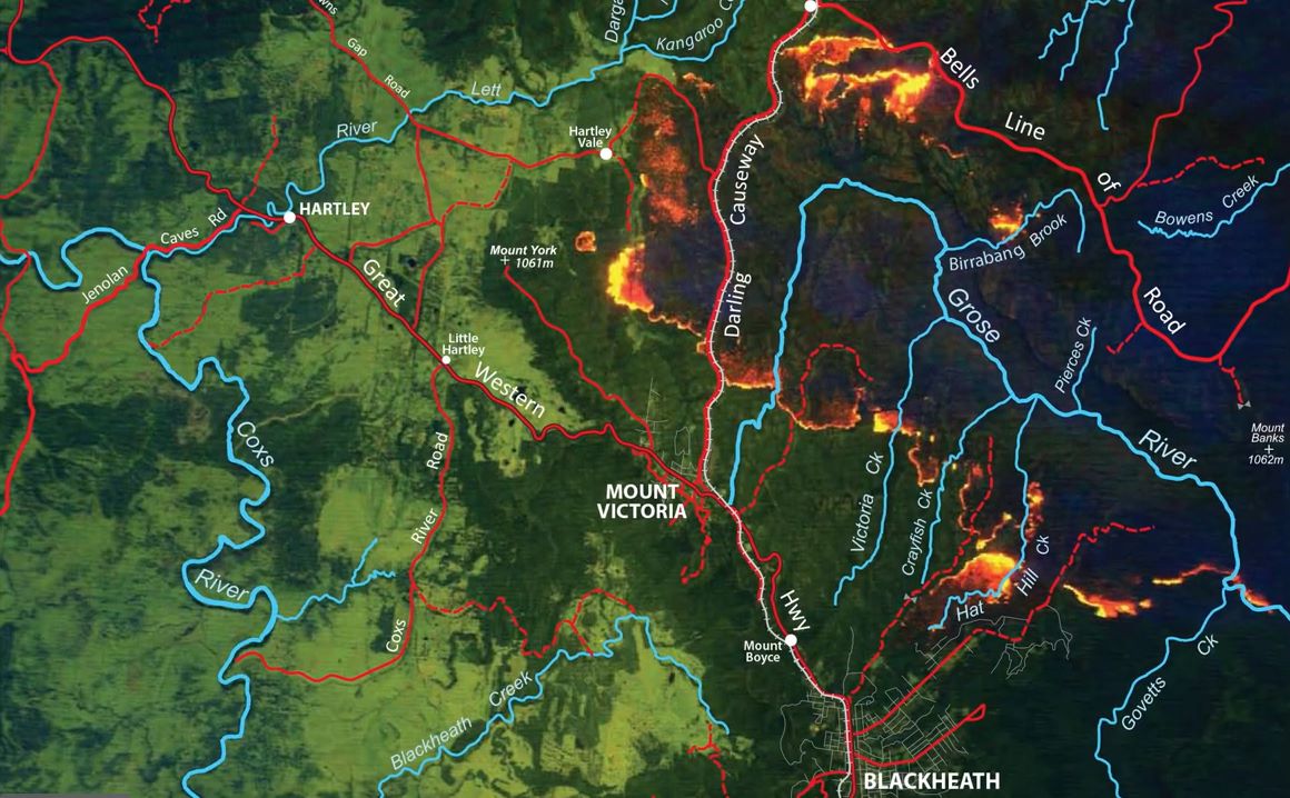 A map of some of the areas hit by fire in the last 10 years.