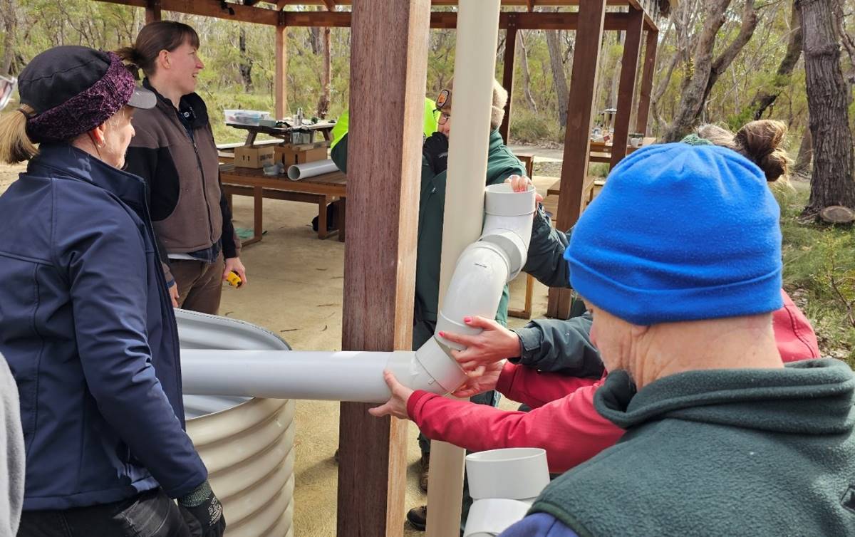 installing a rain garden downpipe